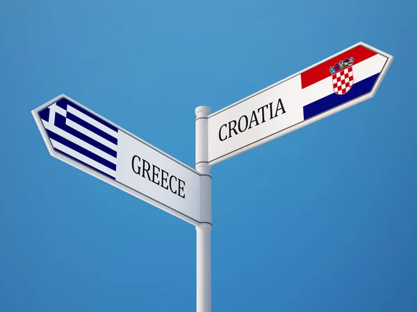 Croatia Greece flags concept — Stock Photo, Image