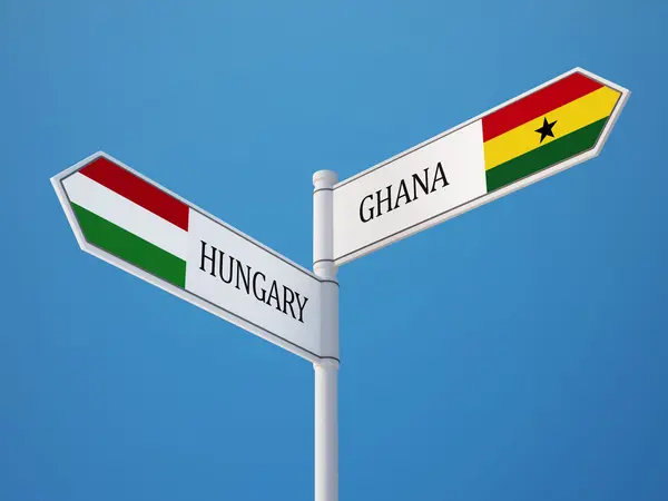 Hungría Ghana Firma el concepto de banderas — Foto de Stock