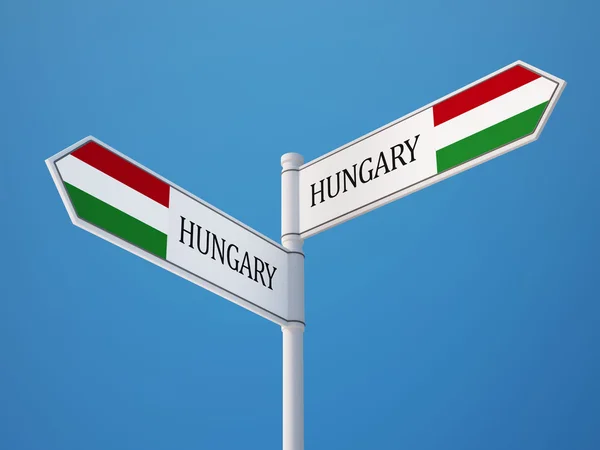 Hungría Signo Banderas Concepto —  Fotos de Stock