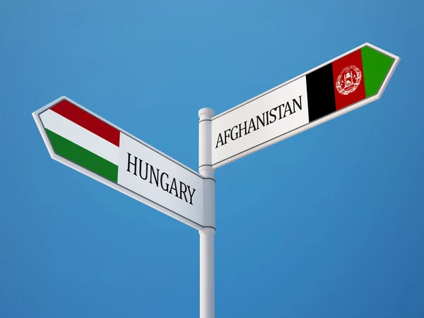 Afghanistan Hongrie drapeaux concept — Photo