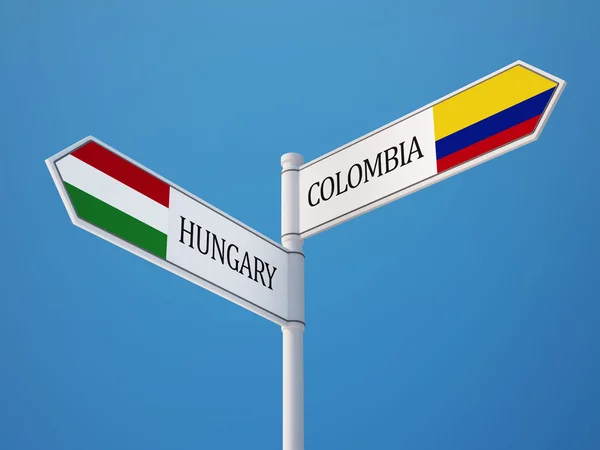 Colombia Ungheria Concetto di bandiere — Foto Stock