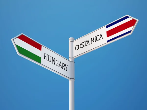 Costa Rica Hongarije vlaggen concept — Stockfoto