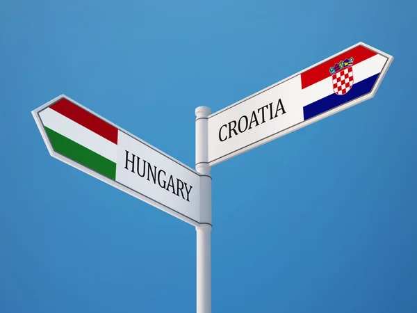 Chorvatsko Maďarsko příznaky koncept — Stock fotografie