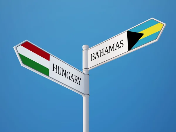 Bahamalar Macaristan bayrakları kavramı — Stok fotoğraf