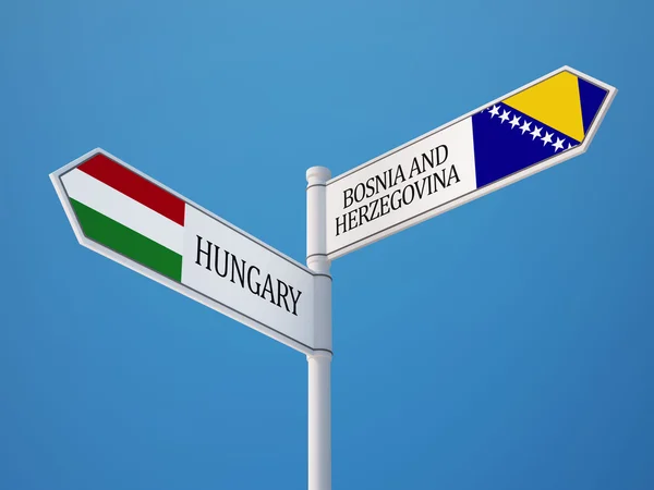 Bosnia y Herzegovina Hungría banderas concepto —  Fotos de Stock