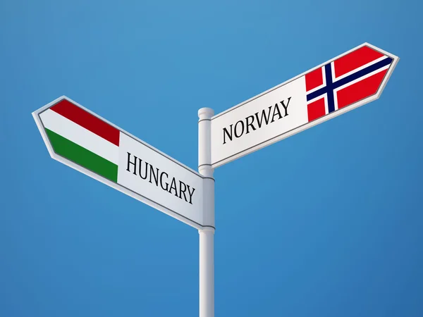 挪威匈牙利标志标志概念 — 图库照片