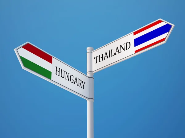Tajlandia Węgry znak flagi koncepcja — Zdjęcie stockowe