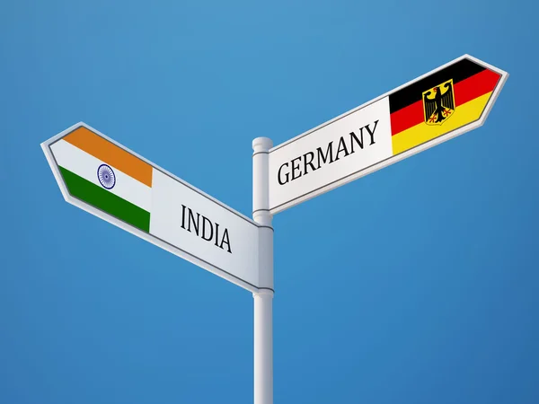 Indien Tyskland tecken flaggor koncept — Stockfoto