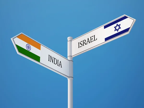 Israel India  Sign Flags Concept — Stock Photo, Image