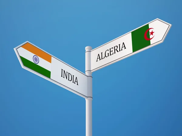 Algerien Indien Zeichen Flaggen Konzept — Stockfoto