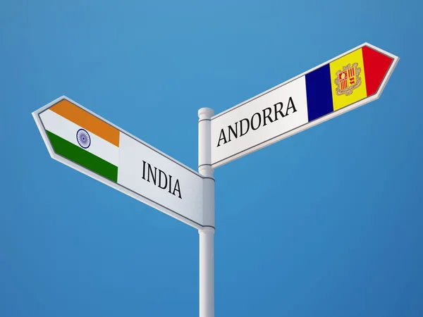 Andorra Indien tecken flaggor koncept — Stockfoto