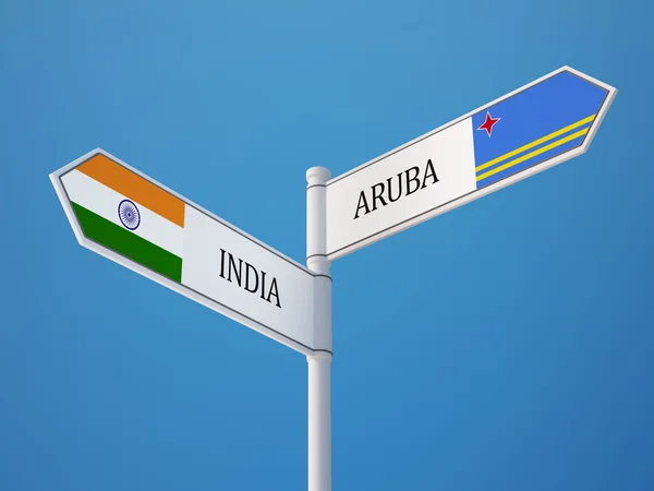 Concept de drapeaux de signe Aruba Inde — Photo