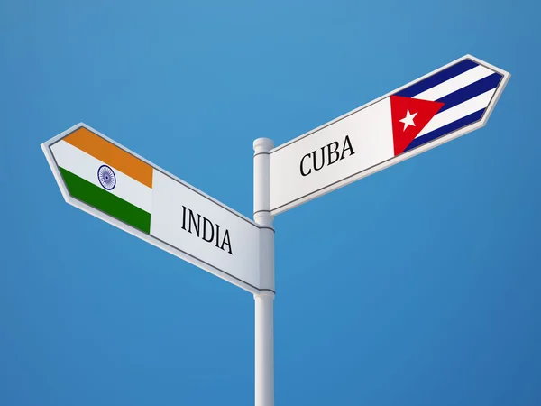 Cuba India teken vlaggen Concept — Stockfoto