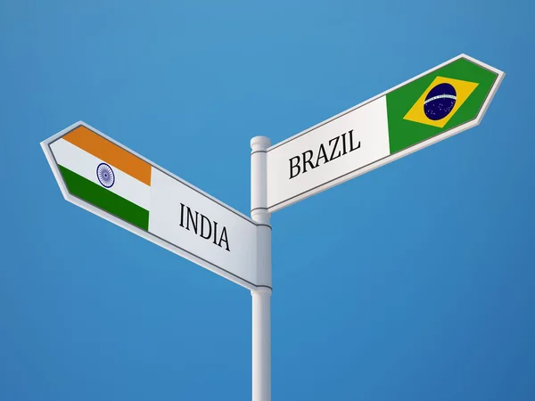 브라질 인도 기호 플래그 개념 — 스톡 사진