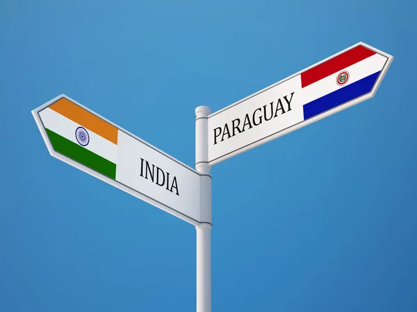 Paraguay India  Sign Flags Concept — Stock Photo, Image