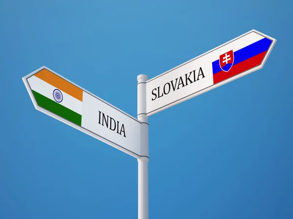 Slovakien Indien tecken flaggor koncept — Stockfoto