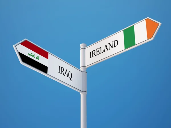 Iraque Irlanda Signo Bandeiras Conceito — Fotografia de Stock