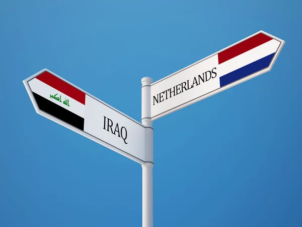 Países Bajos Iraq Sign Flags Concept —  Fotos de Stock