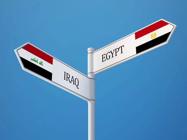 Egypt Irák znamení příznaky koncept — Stock fotografie
