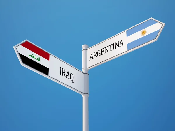 Argentinien Irak Schild Flaggen-Konzept — Stockfoto