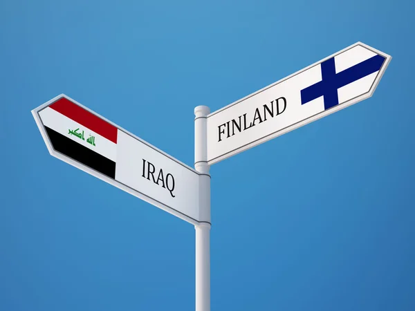 Finlandia Iraq Firma el concepto de banderas — Foto de Stock