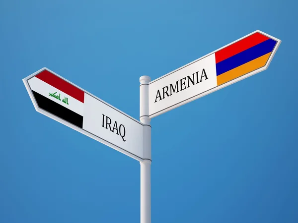 Ermenistan Irak işaret bayrakları kavramı — Stok fotoğraf