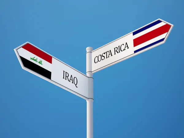 Costa Rica Irak vlaggen concept — Stockfoto