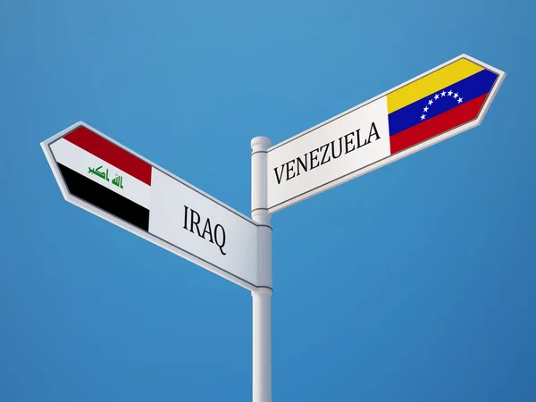 Wenezuela Iraku znak flagi koncepcja — Zdjęcie stockowe