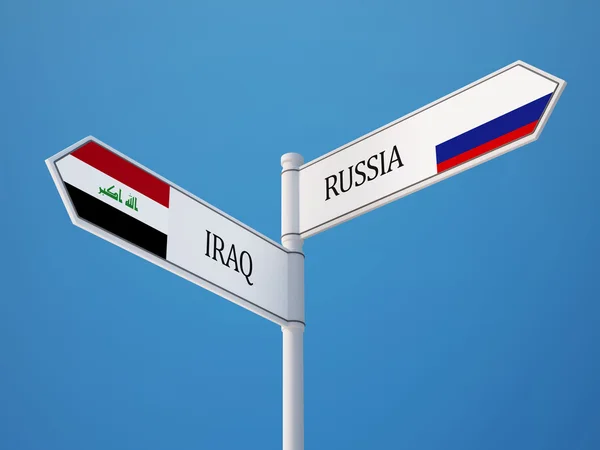 Rusia Iraq Firma el concepto de banderas —  Fotos de Stock