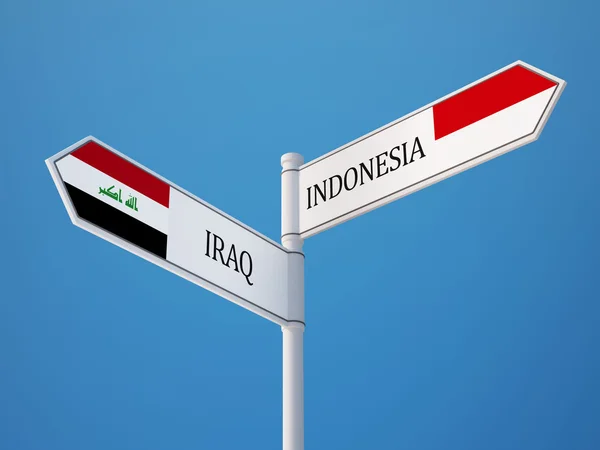 Indonésia Iraque Sinalização Bandeiras Conceito — Fotografia de Stock