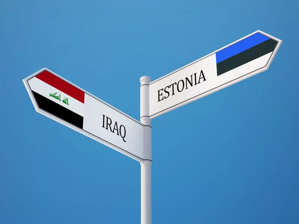 Estónia Iraque Signo Bandeiras Conceito — Fotografia de Stock