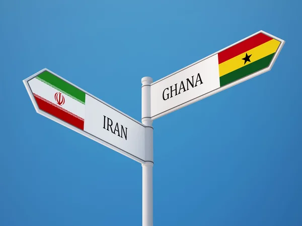 Iran Ghana  Sign Flags Concept — Stock Photo, Image