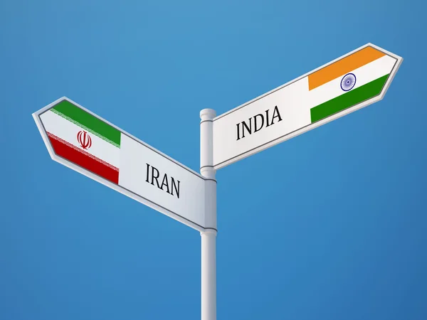 Conceito de Bandeiras de Sinais Irã Índia — Fotografia de Stock