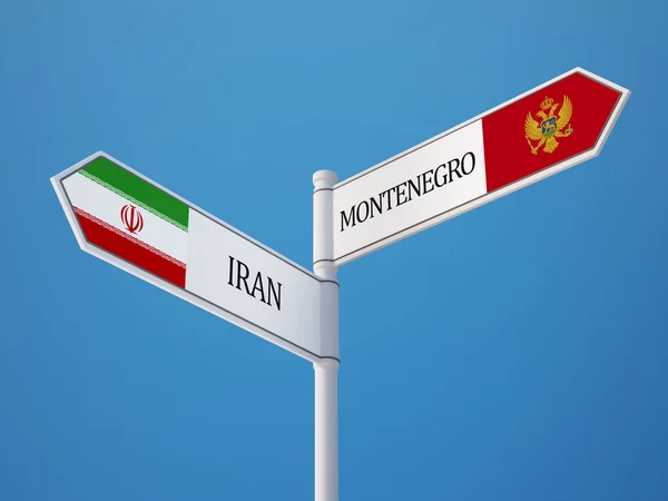 Montenegro  Iran flags concept — Stock Photo, Image