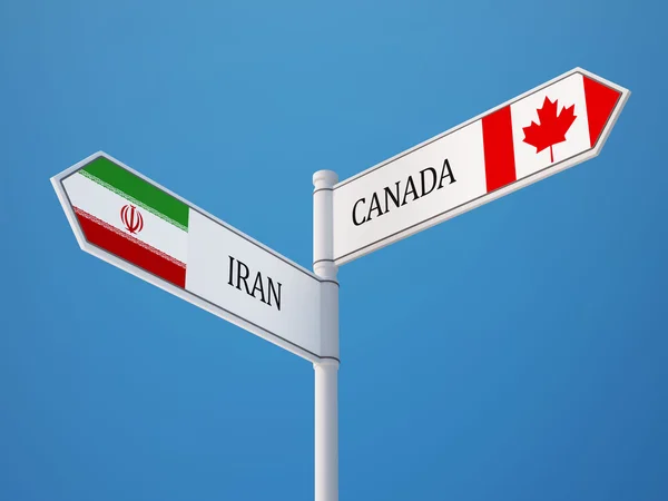 Kanada Írán znamení příznaky koncept — Stock fotografie