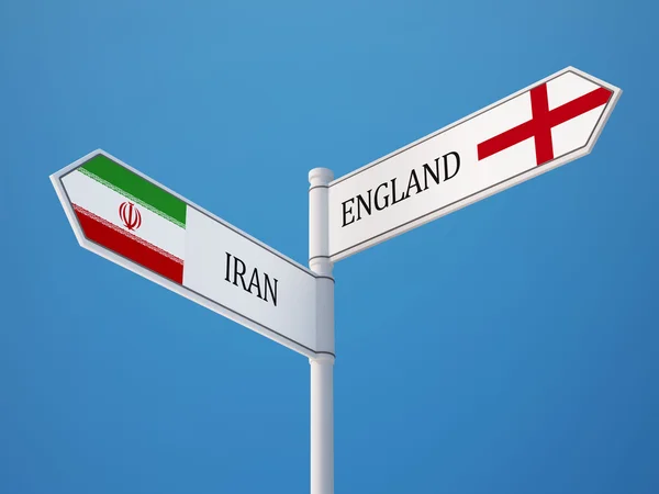 England Iran  Sign Flags Concept — Stock Photo, Image