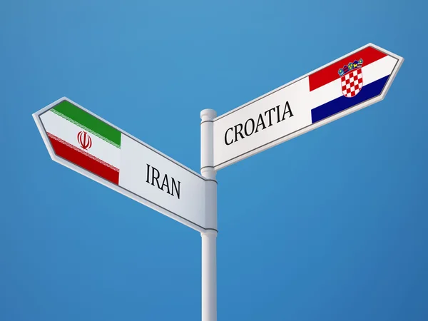 克罗地亚伊朗国旗概念 — 图库照片