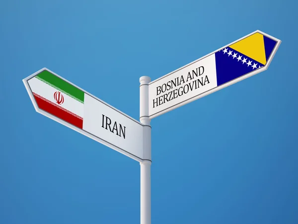 Bosna-Hersek Iran bayrakları kavramı — Stok fotoğraf