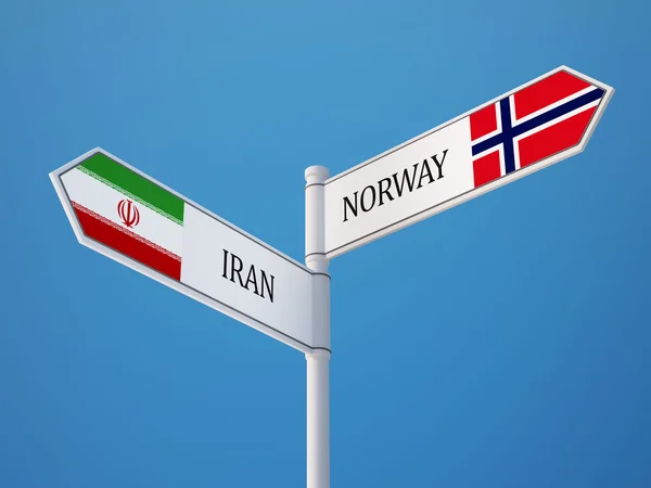 Noruega Iran Sign Flags Concept — Fotografia de Stock