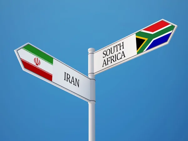 Serbien Iran tecken flaggor koncept — Stockfoto