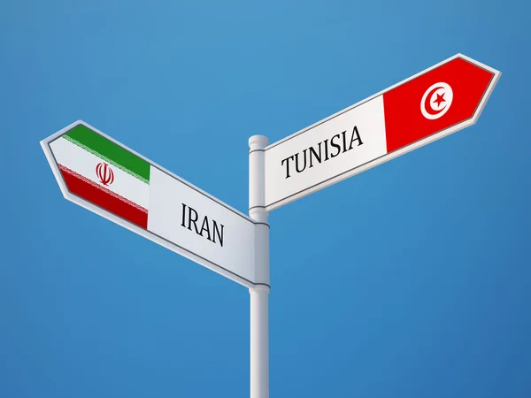 Túnez Irán Firma el concepto de banderas —  Fotos de Stock
