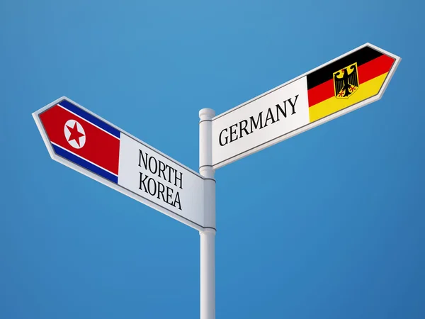 Kore Demokratik Halk Cumhuriyeti Almanya işaret bayrakları kavramı — Stok fotoğraf