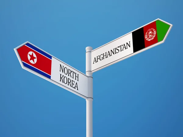 Afganistán Corea del Norte banderas concepto —  Fotos de Stock