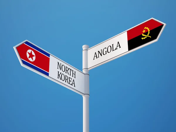 Angola Noord-Korea teken vlaggen Concept — Stockfoto