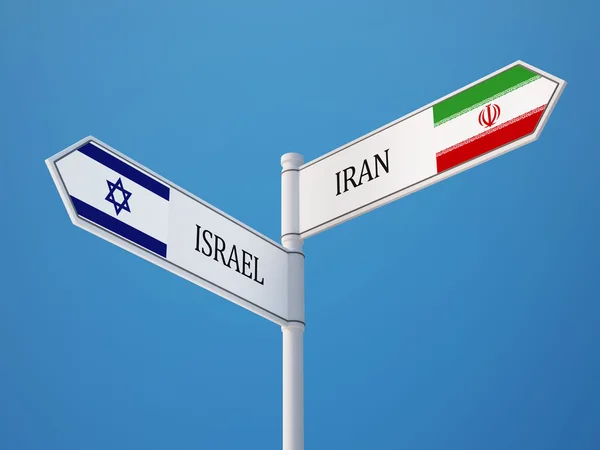 Israel-Iran-Zeichen Flags Konzept — Stockfoto