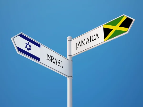 Conceito de Bandeiras de Sinais de Jamaica Israel — Fotografia de Stock