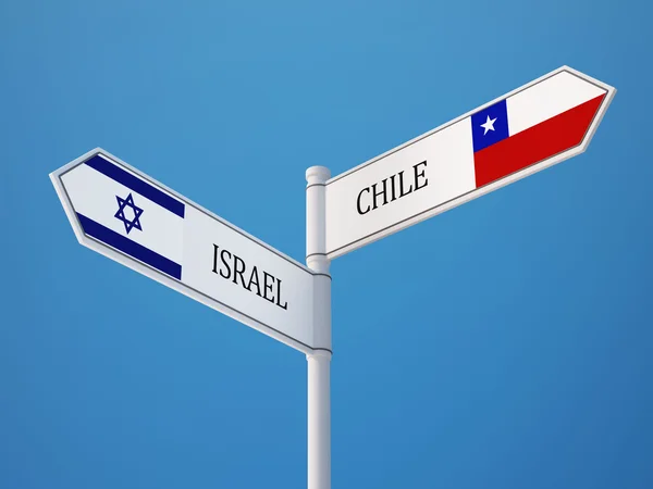 Chile Israel  Sign Flags Concept — Stock Photo, Image