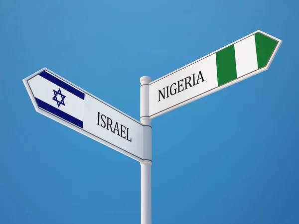 Nigeria Israel  Sign Flags Concept — Stock Photo, Image