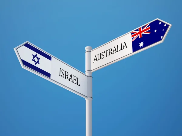 Austrália Israel assinar Bandeiras Conceito — Fotografia de Stock