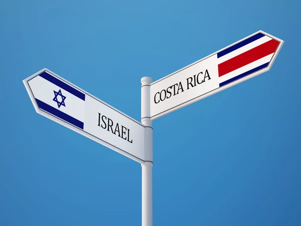 Costa Rica  Israel flags concept — Stock Photo, Image